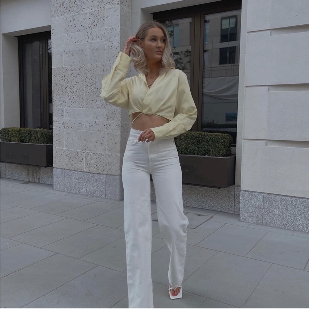 White High Rise Five Pocket Jeans